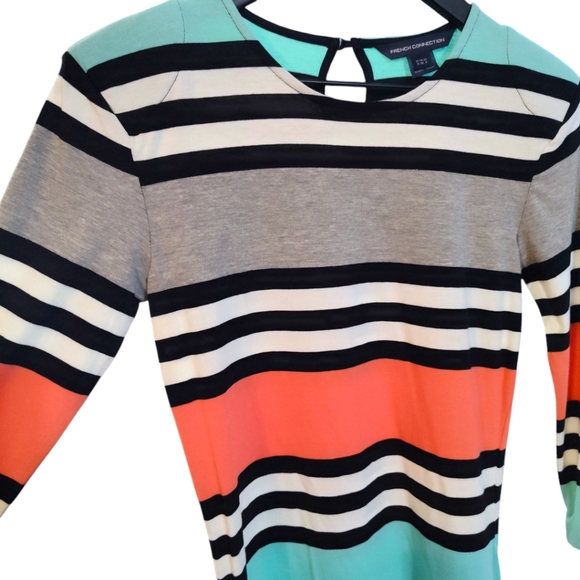 French Connection Jag Stripe Multicolor Dress Womens Size 6 - Picture 6 of 9